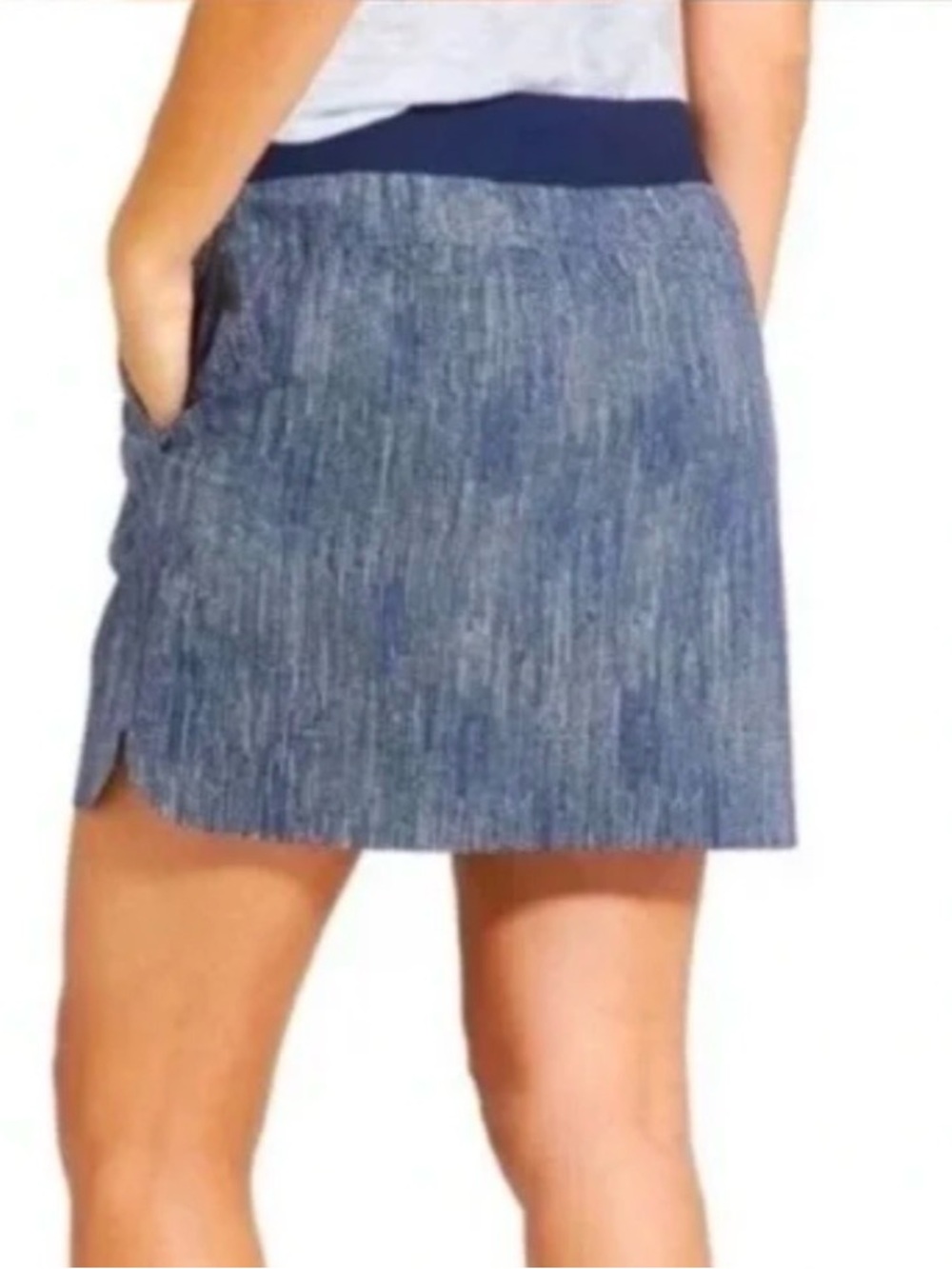 ATHLETA sz 4 Blue White Batik Midtown Skort Skirt Short Athletic Tennis Golf - Picture 2 of 12